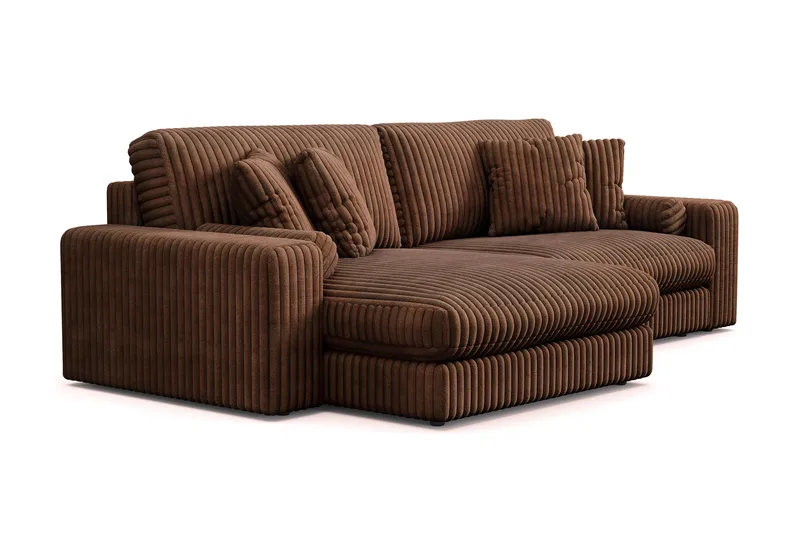 Adelsö by Gynning 4-seter Vendbar L-formet Dyp Divansofa i Manchester - Mørkebrun - Møbler - Sofaer - Sofaer med sjeselong - 4 seters sofa med divan