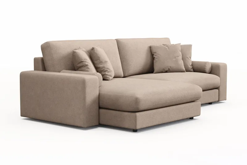 Adelsö by Gynning 4-seter Vendbar L-formet Dyp Divansofa i stoff - Beige - Møbler - Sofaer - Sofaer med sjeselong - 4 seters sofa med divan