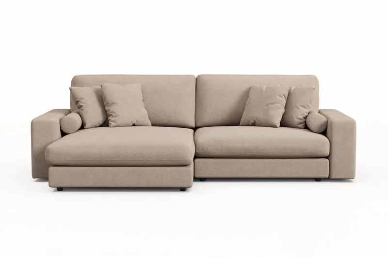 Adelsö by Gynning 4-seter Vendbar L-formet Dyp Divansofa i stoff, Beige