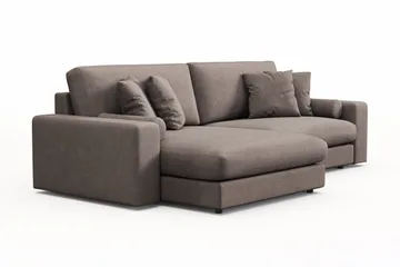 Adelsö by Gynning 4-seter Vendbar L-formet Dyp Divansofa i stoff - Brun - Møbler - Sofaer - Sofaer med sjeselong - 4 seters sofa med divan