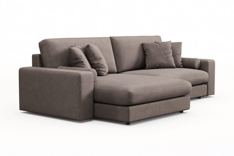 Adelsö by Gynning 4-seter Vendbar L-formet Dyp Divansofa i stoff - Brun - Møbler - Sofaer - Sofaer med sjeselong - 4 seters sofa med divan