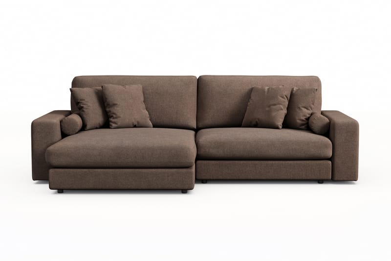 Adelsö by Gynning 4-seter Vendbar L-formet Dyp Divansofa i stoff - Brun - Møbler - Sofaer - Sofaer med sjeselong - 4 seters sofa med divan