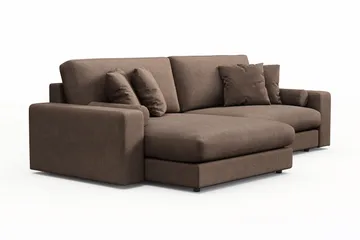 Adelsö by Gynning 4-seter Vendbar L-formet Dyp Divansofa i stoff - Brun - Møbler - Sofaer - Sofaer med sjeselong - 4 seters sofa med divan