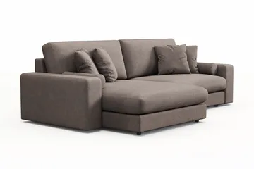 Adelsö by Gynning 4-seter Vendbar L-formet Dyp Divansofa i stoff - Brun - Møbler - Sofaer - Sofaer med sjeselong - 4 seters sofa med divan