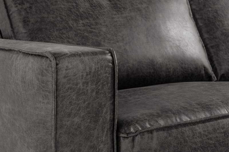 Akron 2,5-seter Sofa med Sjeselong Høyre Bonded Lær - Mørkegrå - Møbler - Sofaer - Skinnsofaer