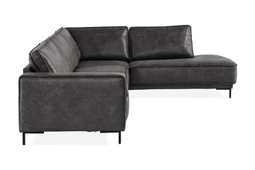 Akron 2,5-seter Sofa med Sjeselong Høyre Bonded Lær - Mørkegrå - Møbler - Sofaer - Skinnsofaer
