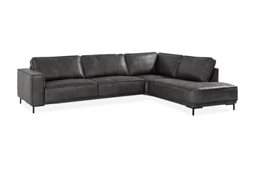 Akron 2,5-seter Sofa med Sjeselong Høyre Bonded Lær - Mørkegrå - Møbler - Sofaer - Skinnsofaer