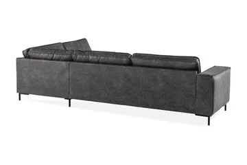Akron 2,5-seter Sofa med Sjeselong Høyre Bonded Lær - Mørkegrå - Møbler - Sofaer - Skinnsofaer