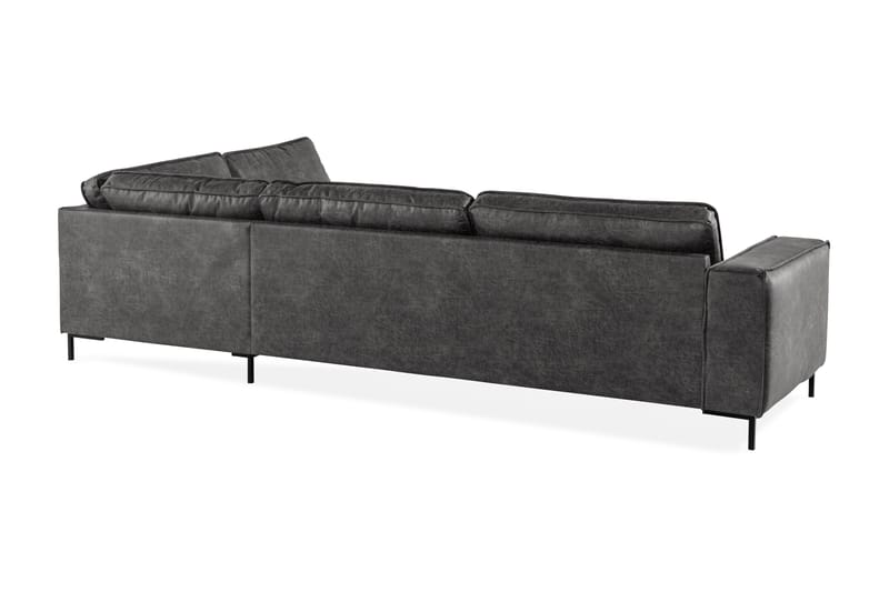 Akron 2,5-seter Sofa med Sjeselong Høyre Bonded Lær - Mørkegrå - Møbler - Sofaer - Skinnsofaer