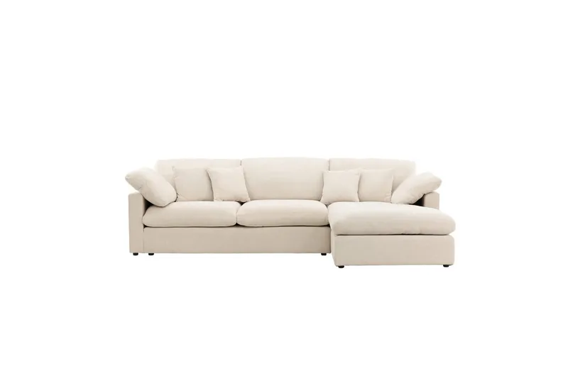 Amalfi Hjørnesofa i Stoff med Skum og Plast, Beige, Beige