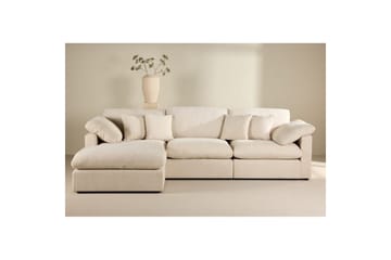 Amalfi Hjørnesofa i Stoff med Skum og Plast, Beige - Beige - Møbler - Sofaer - Sofaer med sjeselong - 3 seters sofa med divan