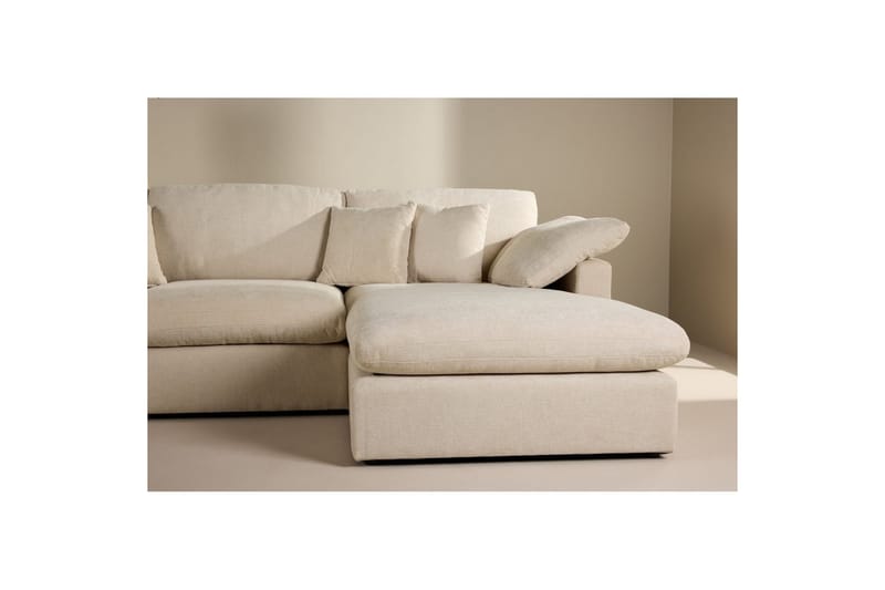 Amalfi Hjørnesofa i Stoff med Skum og Plast, Beige - Beige - Møbler - Sofaer - Sofaer med sjeselong - 3 seters sofa med divan