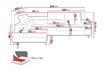 Amshyttan Sofa med Sjeselong 3-seter - Lys grå - Møbler - Sofaer - Sofaer med sjeselong - 3 seters sofa med divan