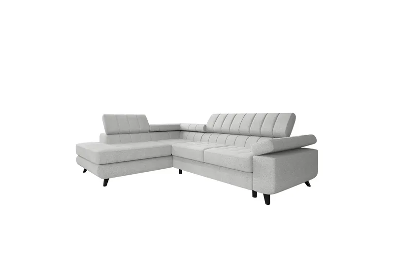 Amshyttan Sofa med Sjeselong 3-seter, Lys grå