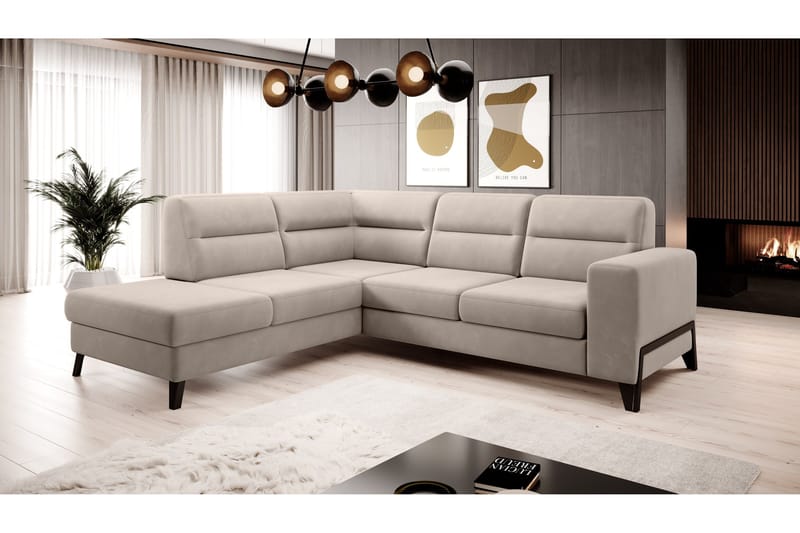 Anglika Sofa m. Sjeselong 4-seters, Beige