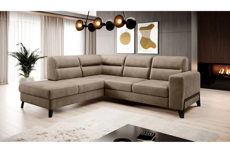 Anglika Sofa m. Sjeselong 4-seters - Beige - Møbler - Sofaer - Sofaer med sjeselong - 4 seters sofa med divan