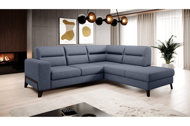 Anglika Sofa m. Sjeselong 4-seters - Blå - Møbler - Sofaer - Sofaer med sjeselong - 4 seters sofa med divan