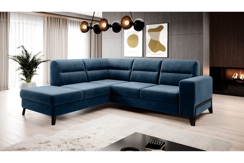 Anglika Sofa m. Sjeselong 4-seters - Blå - Møbler - Sofaer - Sofaer med sjeselong - 4 seters sofa med divan