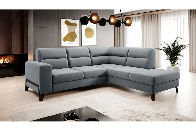 Anglika Sofa m. Sjeselong 4-seters - Grå - Møbler - Sofaer - Sofaer med sjeselong - 4 seters sofa med divan