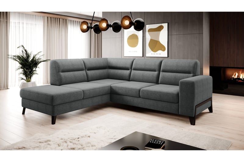 Anglika Sofa m. Sjeselong 4-seters - Grå - Møbler - Sofaer - Sofaer med sjeselong - 4 seters sofa med divan