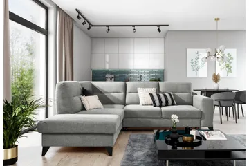 Anglika Sofa m. Sjeselong 4-seters - Grå - Møbler - Sofaer - Sofaer med sjeselong - 4 seters sofa med divan