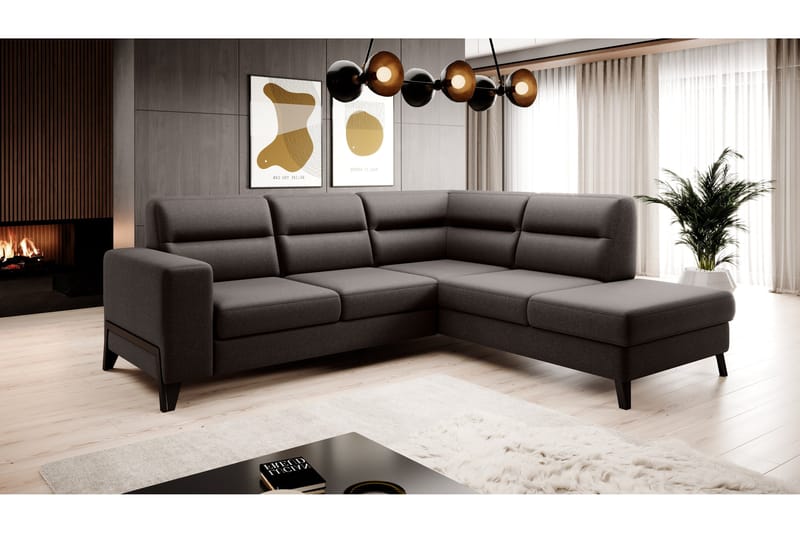 Anglika Sofa m. Sjeselong 4-seters - Grå - Møbler - Sofaer - Sofaer med sjeselong - 4 seters sofa med divan