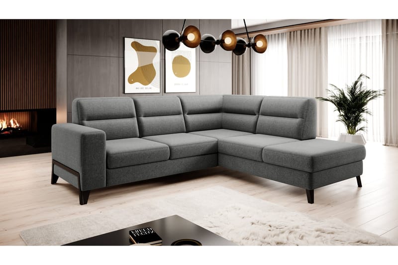 Anglika Sofa m. Sjeselong 4-seters - Grå - Møbler - Sofaer - Sofaer med sjeselong - 4 seters sofa med divan