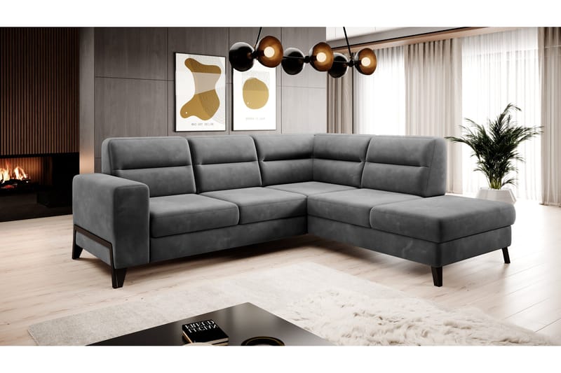Anglika Sofa m. Sjeselong 4-seters - Grå - Møbler - Sofaer - Sofaer med sjeselong - 4 seters sofa med divan