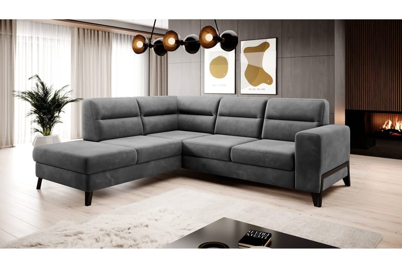 Anglika Sofa m. Sjeselong 4-seters - Grå - Møbler - Sofaer - Sofaer med sjeselong - 4 seters sofa med divan
