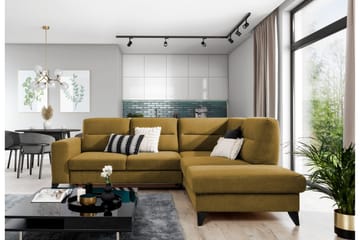 Anglika Sofa m. Sjeselong 4-seters - Gul - Møbler - Sofaer - Sofaer med sjeselong - 4 seters sofa med divan