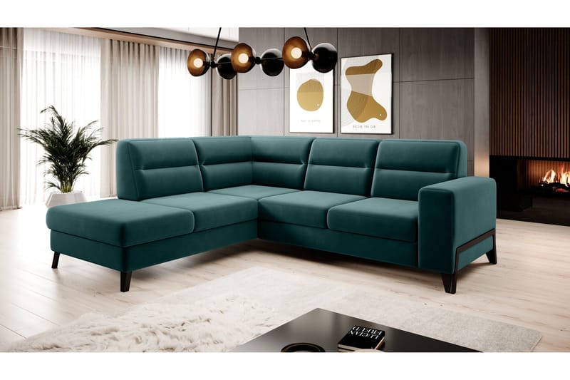 Anglika Sofa m. Sjeselong 4-seters - Turkis - Møbler - Sofaer - Sofaer med sjeselong - 4 seters sofa med divan