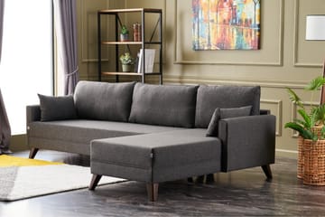 Antigua Divansofa Høyre - Antrasitt/Brun - Møbler - Sofaer - Sofaer med sjeselong - 4 seters sofa med divan