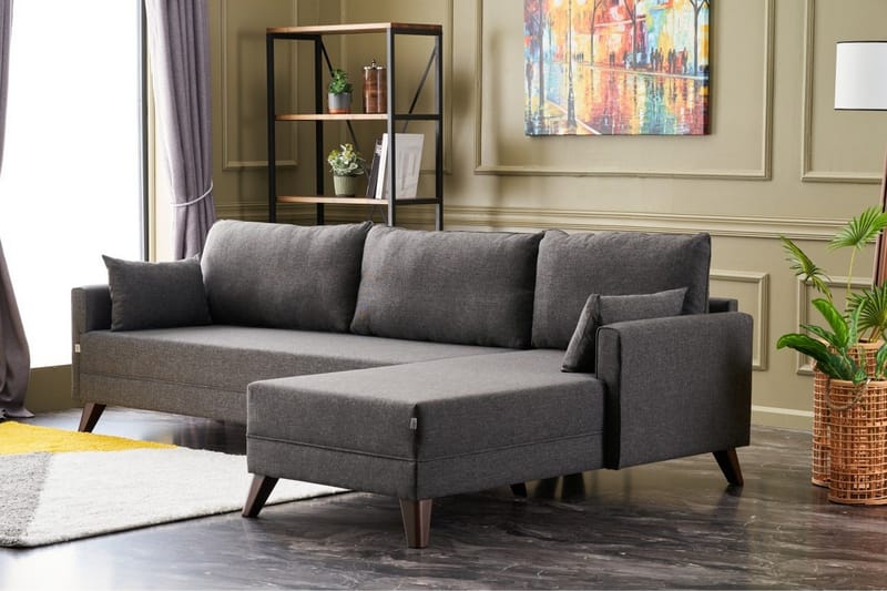 Antigua Divansofa Høyre - Antrasitt/Brun - Møbler - Sofaer - Sofaer med sjeselong - 4 seters sofa med divan