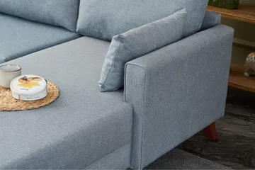 Antigua Divansofa Høyre - Blå/Brun - Møbler - Sofaer - Sofaer med sjeselong - 4 seters sofa med divan