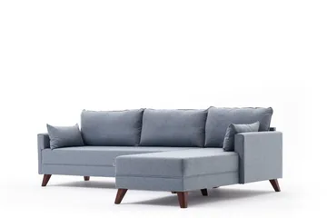 Antigua Divansofa Høyre - Blå/Brun - Møbler - Sofaer - Sofaer med sjeselong - 4 seters sofa med divan