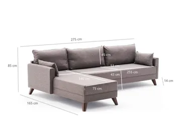 Antigua Divansofa Venstre - Brun - Møbler - Sofaer - Sofaer med sjeselong - 4 seters sofa med divan