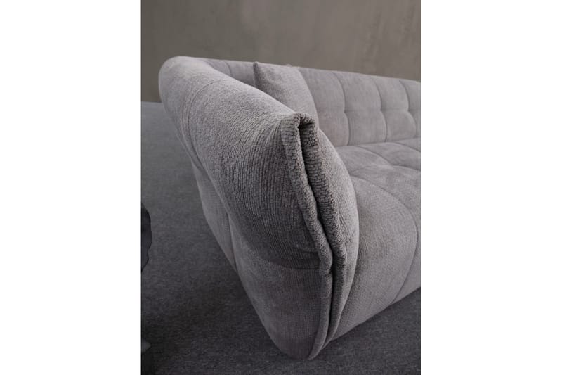 Azzo 4-seters Sofa med Divan - Lysegrå - Møbler - Sofaer - Sofaer med sjeselong - 4 seters sofa med divan