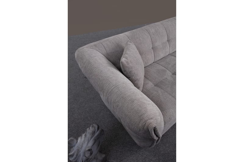 Azzo 4-seters Sofa med Divan - Lysegrå - Møbler - Sofaer - Sofaer med sjeselong - 4 seters sofa med divan
