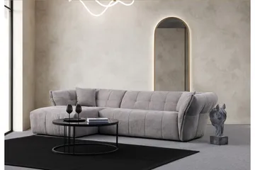 Azzo 4-seters Sofa med Divan - Lysegrå - Møbler - Sofaer - Sofaer med sjeselong - 4 seters sofa med divan
