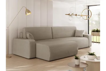 Barile Sofa med Divan 3-seter - Beige - Møbler - Sofaer - Sofaer med sjeselong - 3 seters sofa med divan
