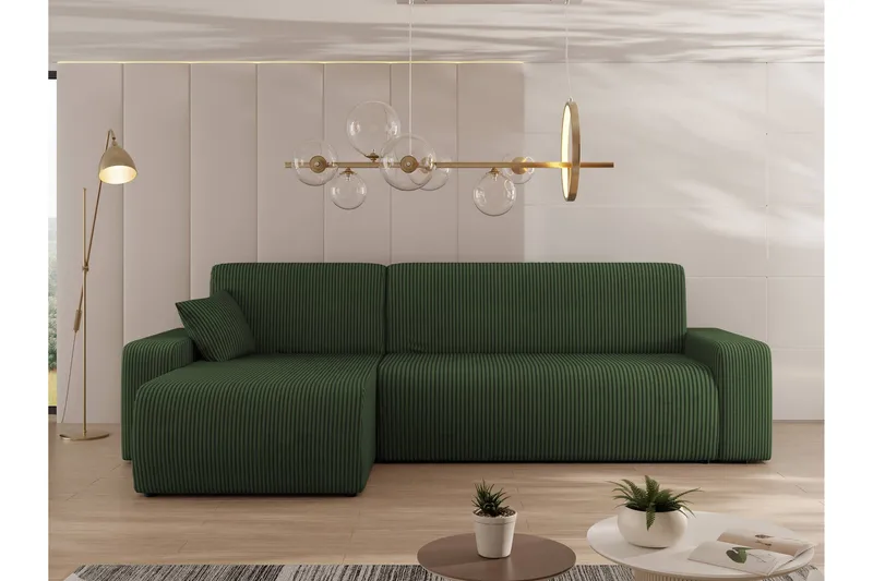 Barile Sofa med Divan 3-seter - Grønn - Møbler - Sofaer - Sofaer med sjeselong - 3 seters sofa med divan