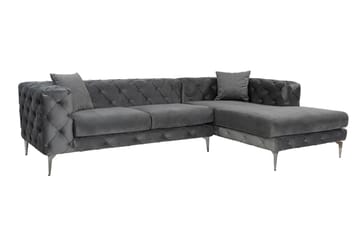 Beachport 3-seters Sofa med Høyre Sjeselong - Antrasitt - Møbler - Sofaer - Fløyelssofaer