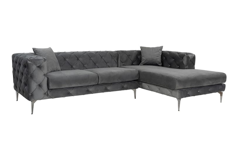 Beachport 3-seters Sofa med Høyre Sjeselong - Antrasitt - Møbler - Sofaer - Fløyelssofaer