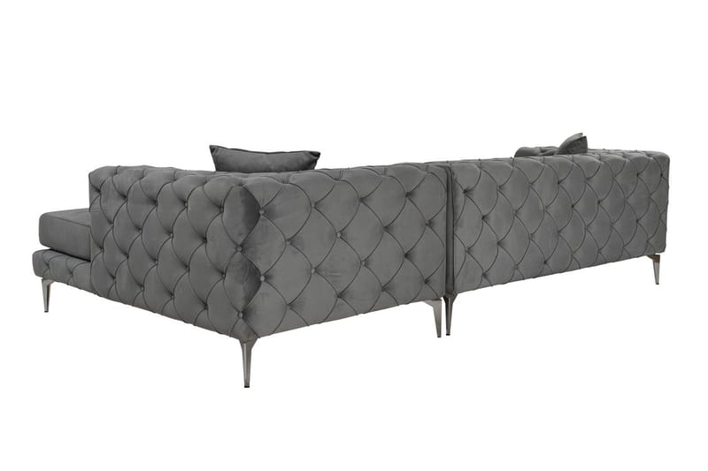 Beachport 3-seters Sofa med Høyre Sjeselong - Antrasitt - Møbler - Sofaer - Fløyelssofaer