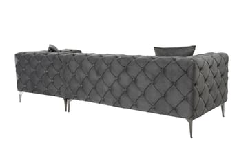 Beachport 3-seters Sofa med Høyre Sjeselong - Antrasitt - Møbler - Sofaer - Fløyelssofaer