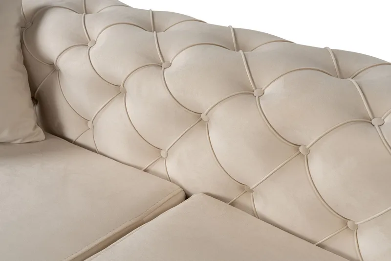 Beachport 3-seters Sofa med Høyre Sjeselong - Beige - Møbler - Sofaer - Sofaer med sjeselong - 3 seters sofa med divan