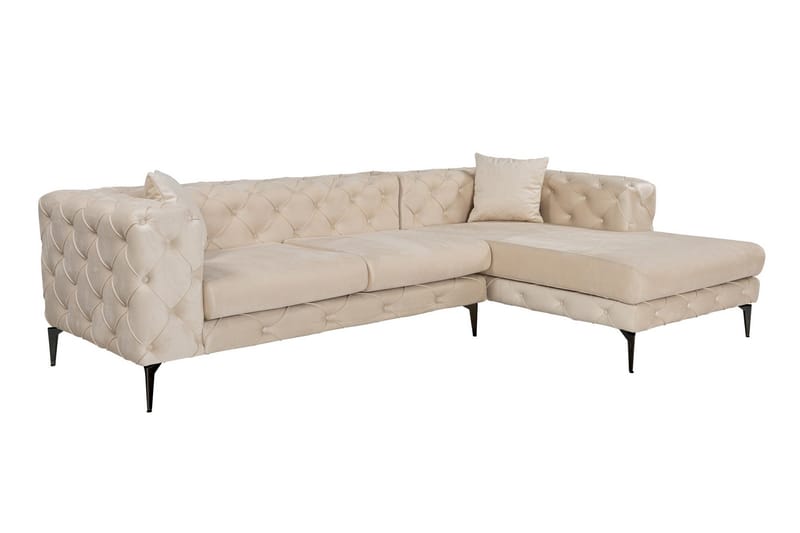 Beachport 3-seters Sofa med Høyre Sjeselong - Beige - Møbler - Sofaer - Sofaer med sjeselong - 3 seters sofa med divan