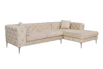 Beachport 3-seters Sofa med Høyre Sjeselong - Beige - Møbler - Sofaer - Sofaer med sjeselong - 3 seters sofa med divan