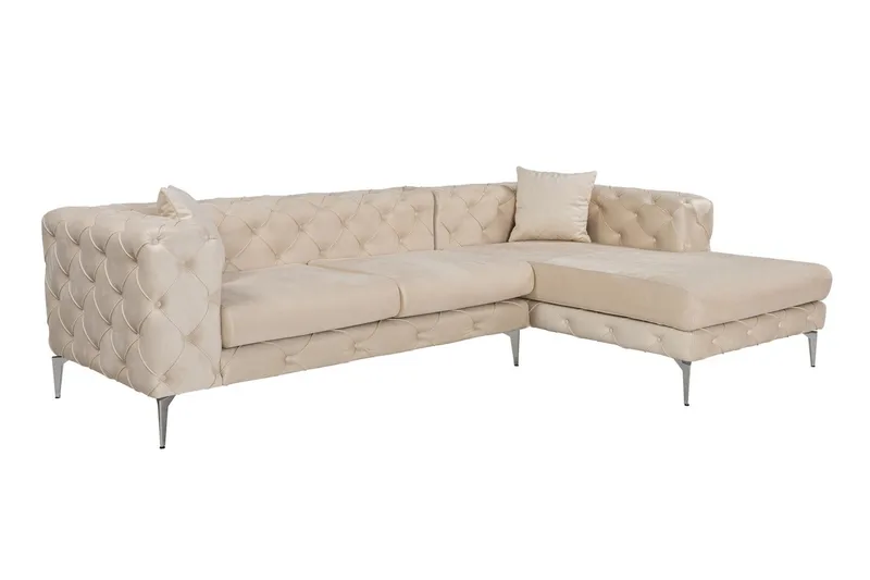 Beachport 3-seters Sofa med Høyre Sjeselong - Beige - Møbler - Sofaer - Sofaer med sjeselong - 3 seters sofa med divan