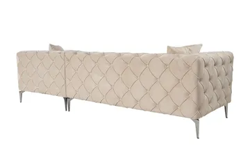 Beachport 3-seters Sofa med Høyre Sjeselong - Beige - Møbler - Sofaer - Sofaer med sjeselong - 3 seters sofa med divan